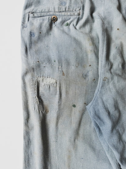 1940's Blue Salt + Pepper Work Pants - 33x31