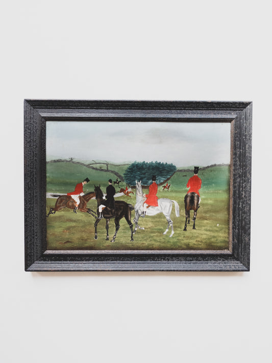 Early 20 c. Folk Hunting Scene - Oil Painting