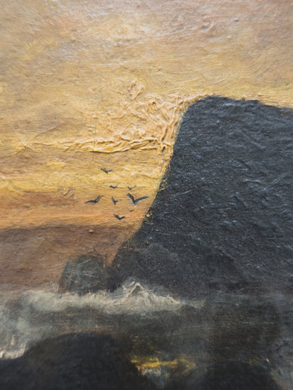 19th c. " Ship at Dawn " Painting