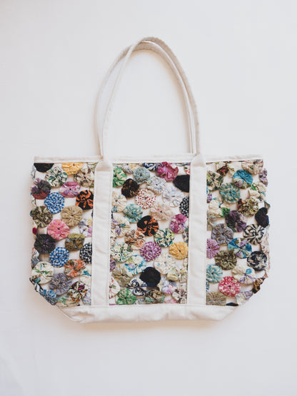 Yo-Yo Quilt Boat Tote 010