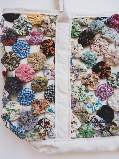 Yo-Yo Quilt Boat Tote 010