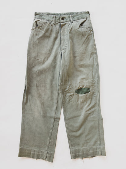 1940's Patched HBT Pants - 31x28
