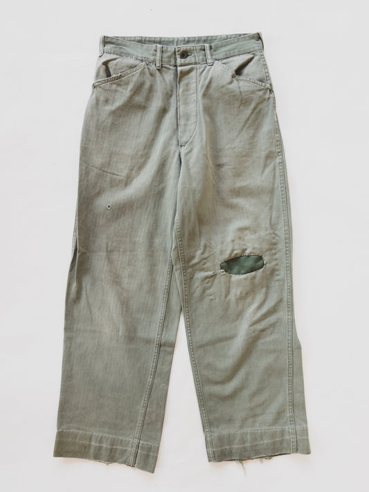 1940's Patched HBT Pants - 31x28