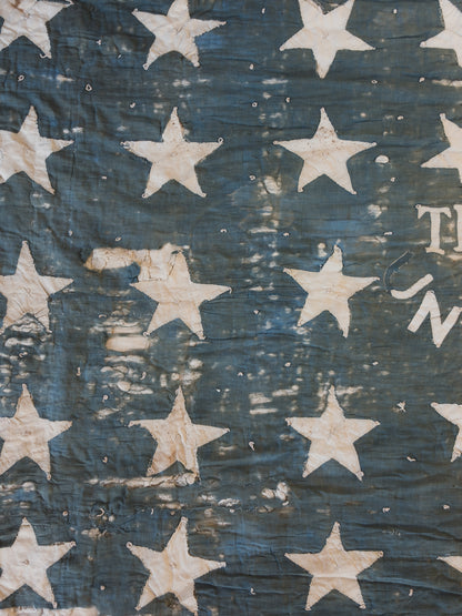 1862 Civil War 34 Star Union Army Quilt - Dated + Signed