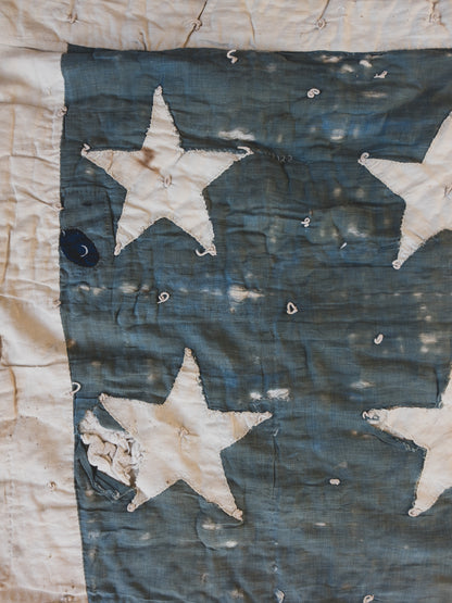 1862 Civil War 34 Star Union Army Quilt - Dated + Signed