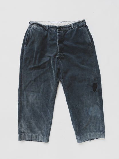 1940's Faded Black Corduroy Pants - 34x26