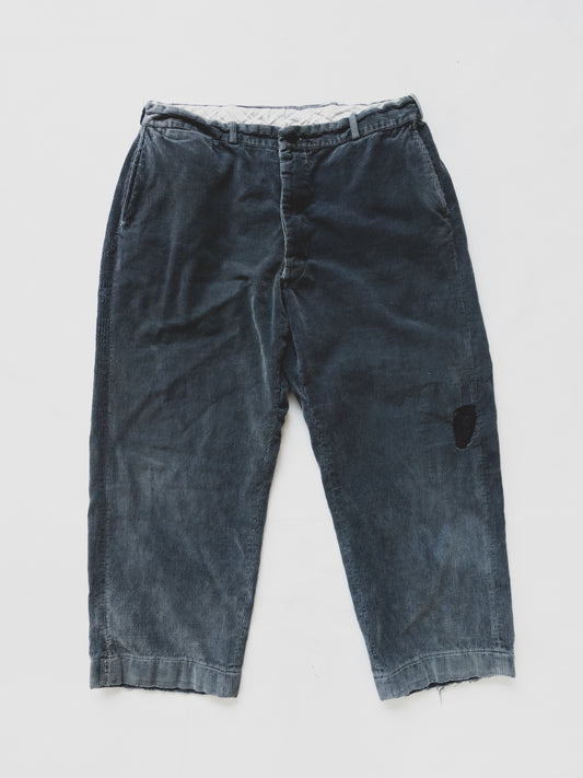 1940's Faded Black Corduroy Pants - 34x26
