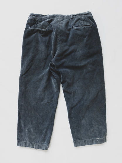 1940's Faded Black Corduroy Pants - 34x26