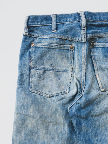 1950's Crazy Patched Cowboy Jeans - 29x35