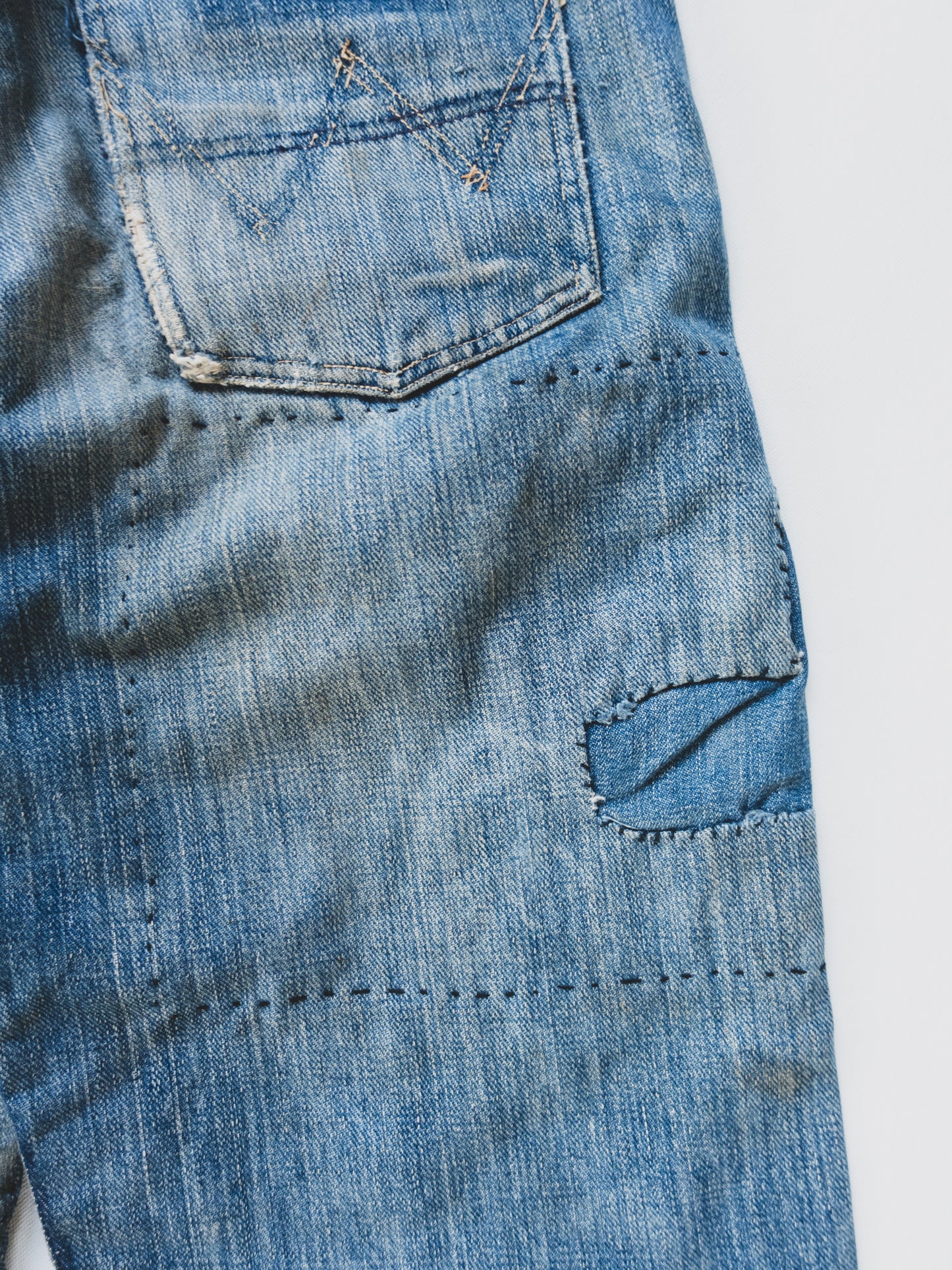 1950's Crazy Patched Cowboy Jeans - 29x35