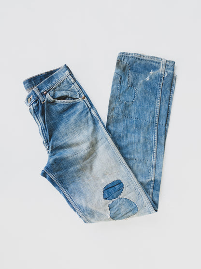 1950's Crazy Patched Cowboy Jeans - 29x35