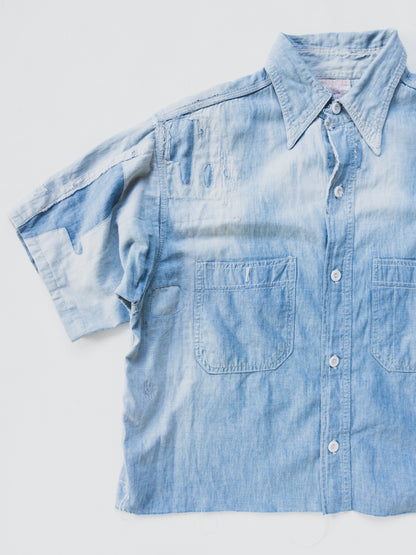 1940's Crazy Patched + Cropped Chambray - M