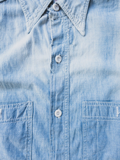 1940's Crazy Patched + Cropped Chambray - M