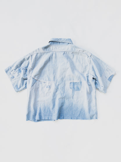 1940's Crazy Patched + Cropped Chambray - M