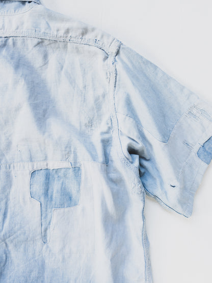 1940's Crazy Patched + Cropped Chambray - M