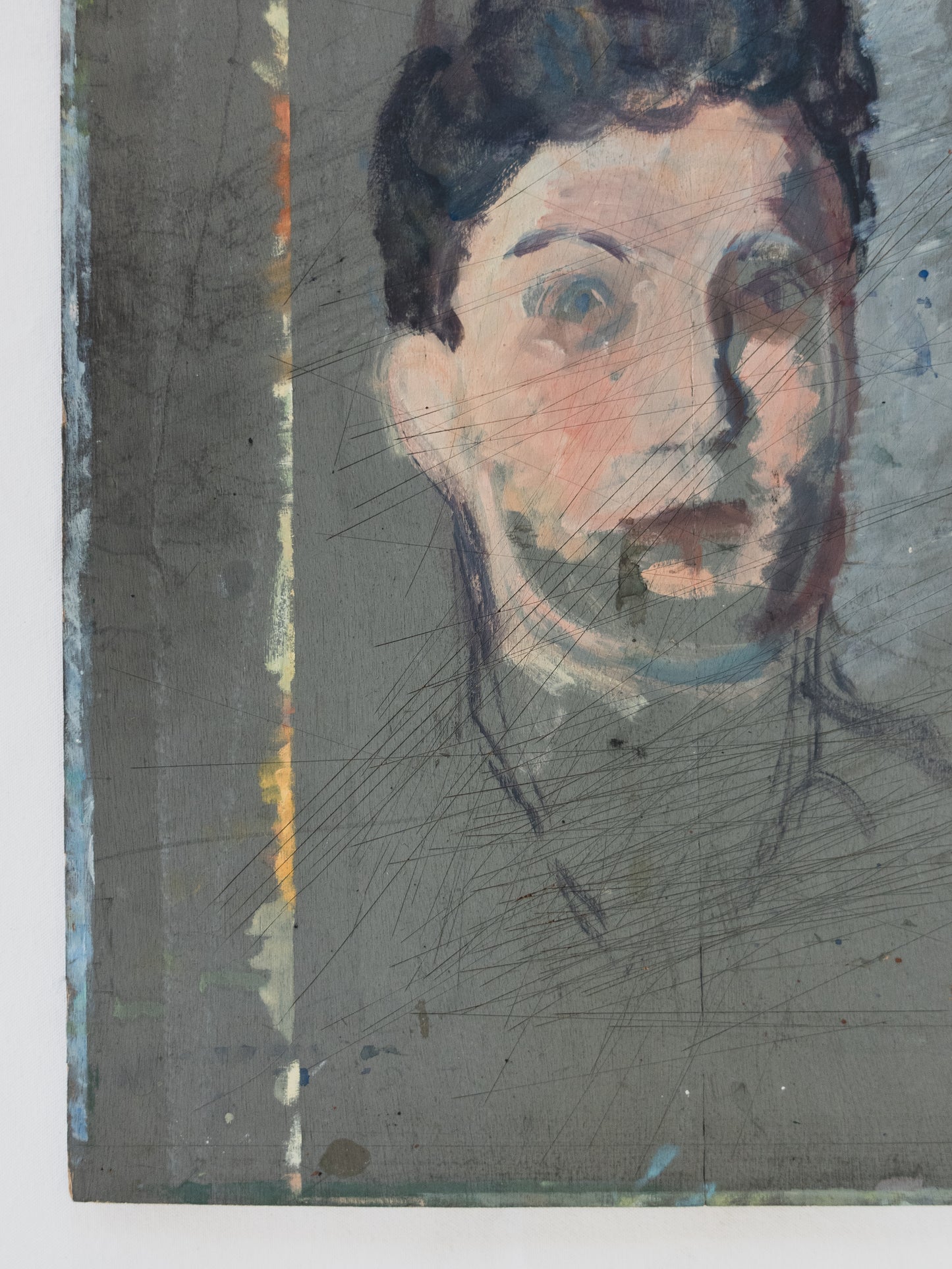 1940's Unfinished Portrait - Oil on Wood