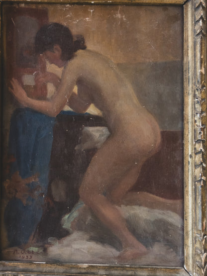 1930's Bathing Nude Oil Painting