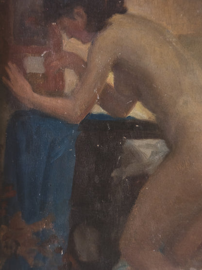 1930's Bathing Nude Oil Painting