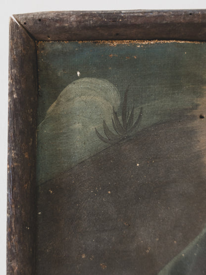 Mid 19th c. Folk Art Madonna – Oil on Canvas