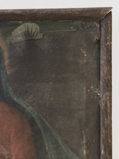 Mid 19th c. Folk Art Madonna – Oil on Canvas