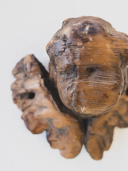 18th c. Carved Angel – Worn Smooth by Prayer and Time