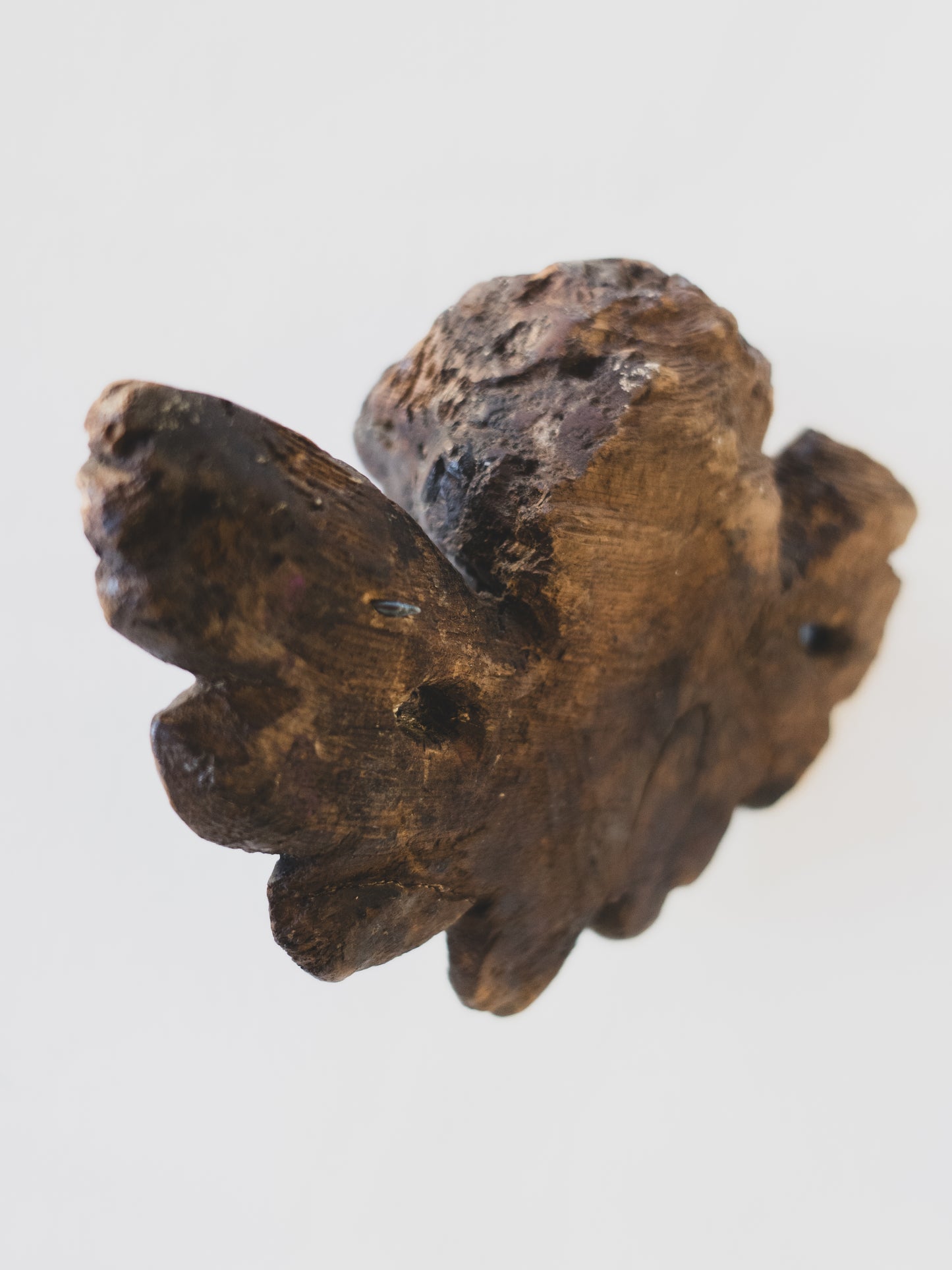 18th c. Carved Angel – Worn Smooth by Prayer and Time