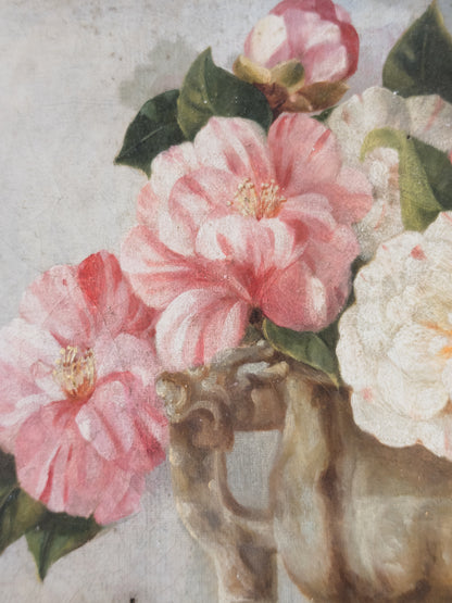 19th c. French Floral Still Life – Oil on Canvas