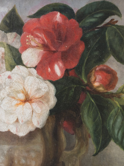 19th c. French Floral Still Life – Oil on Canvas