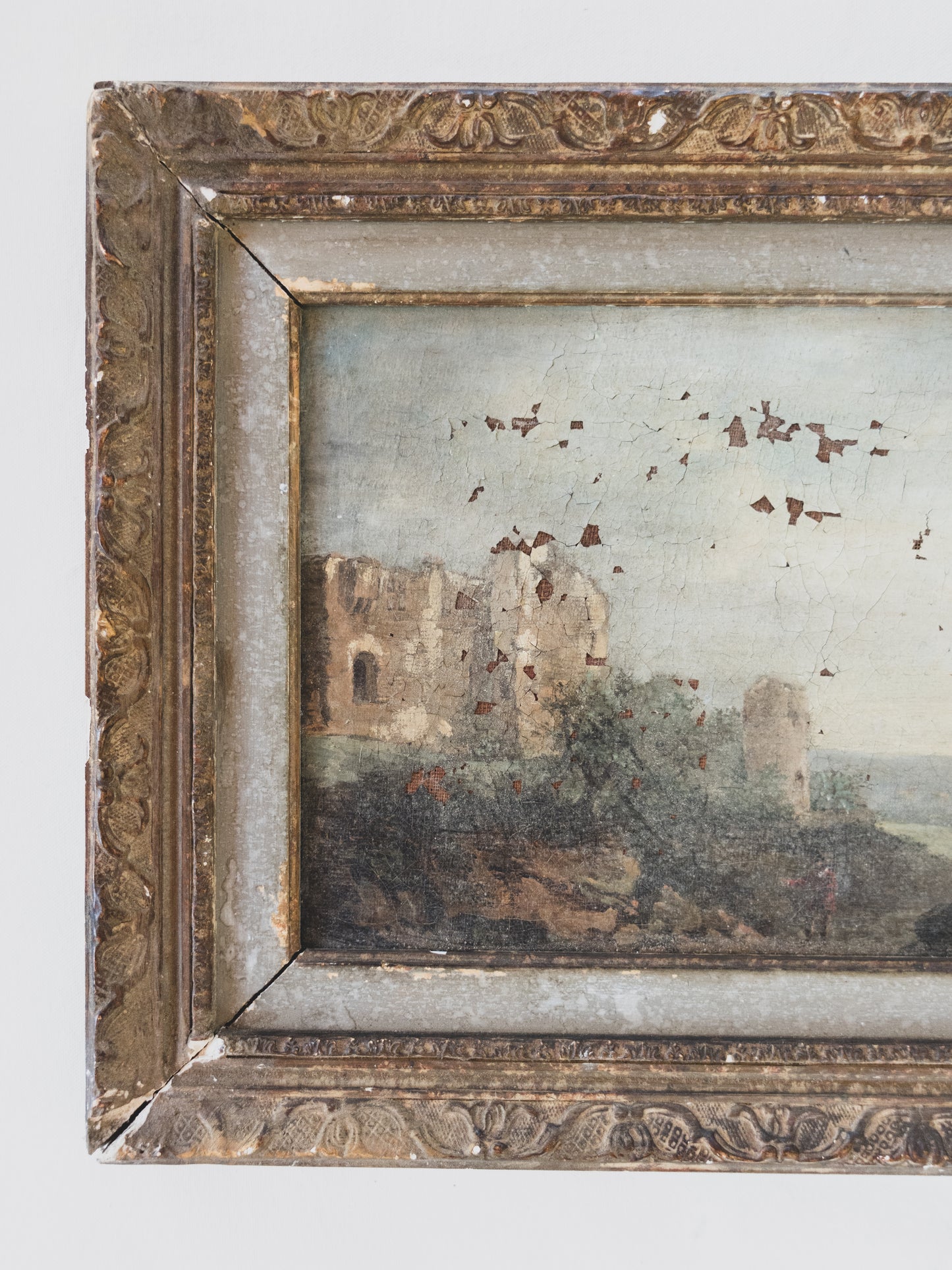 19th c. Distressed Landscape – Oil on Canvas
