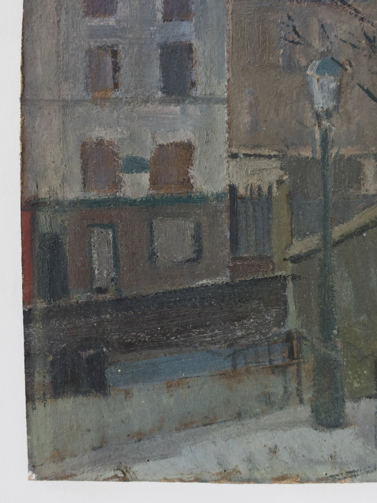 1940s Paris Street Scene – Oil on Board
