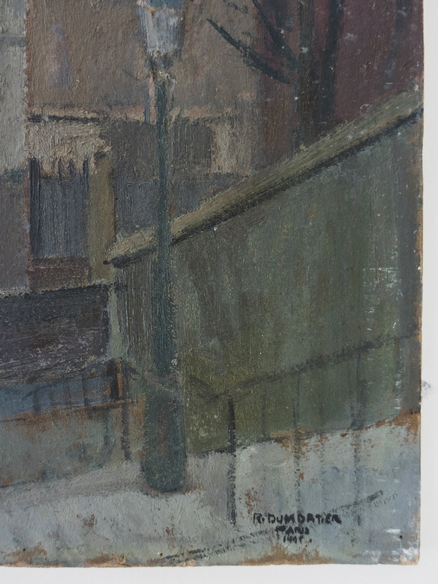 1940's Paris Street Scene – Oil on Board