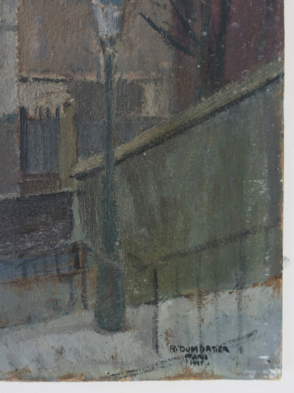 1940's Paris Street Scene – Oil on Board