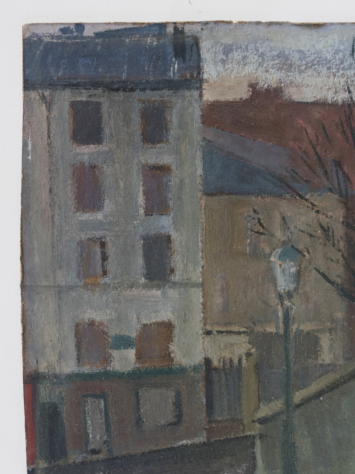 1940s Paris Street Scene – Oil on Board