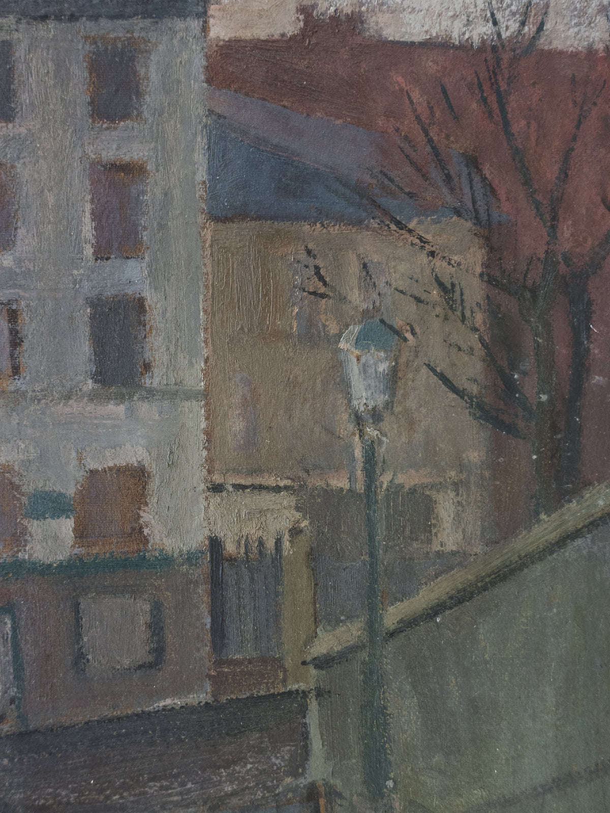 1940s Paris Street Scene – Oil on Board