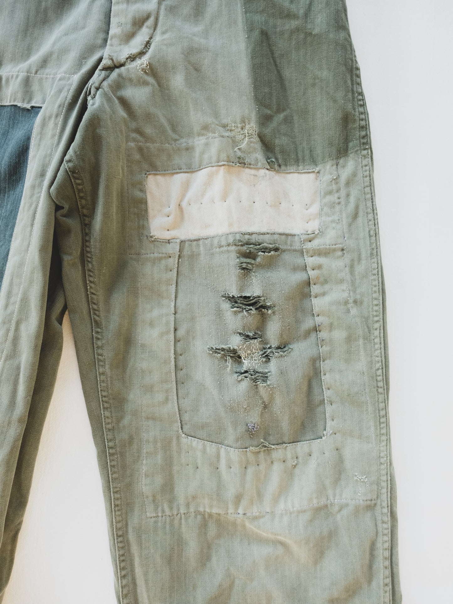 1940's Crazy Patched HBT Pants - 29x29