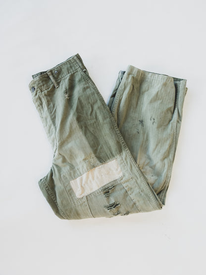 1940's Crazy Patched HBT Pants - 29x29