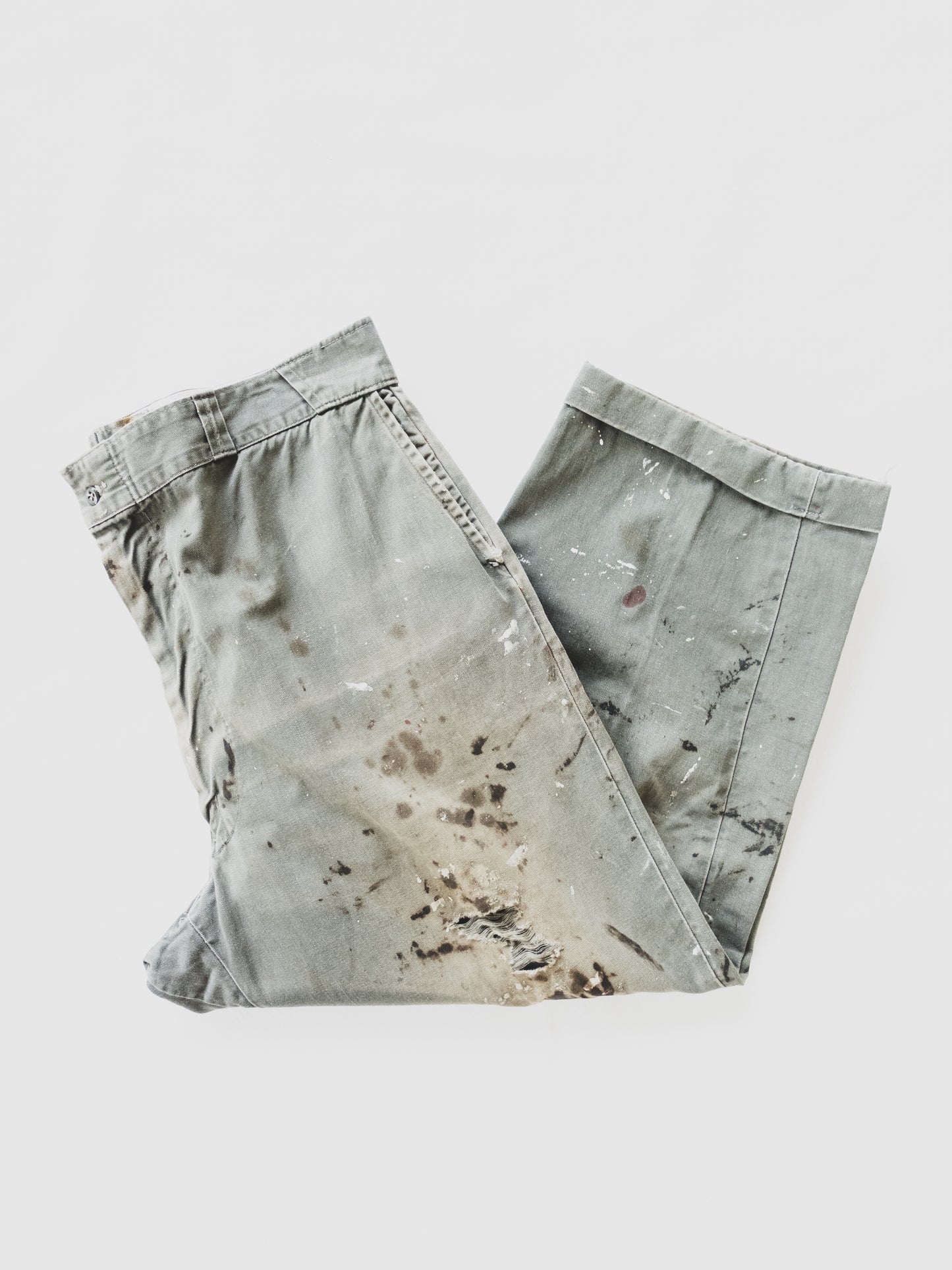 1950's Oil Splattered Work Pants - 40x26