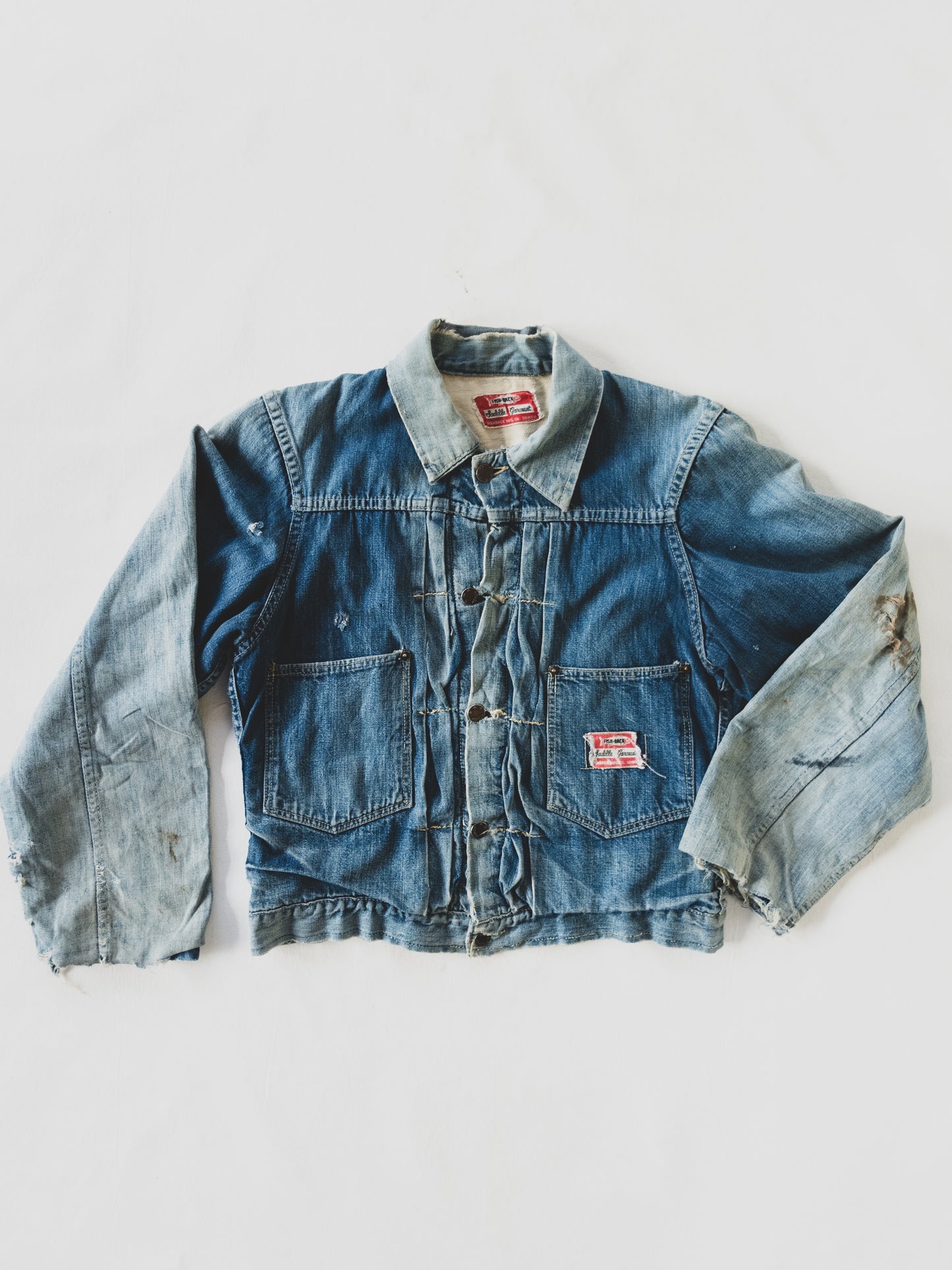 1940's Rare Distressed Buckle Back-less Jacket - S