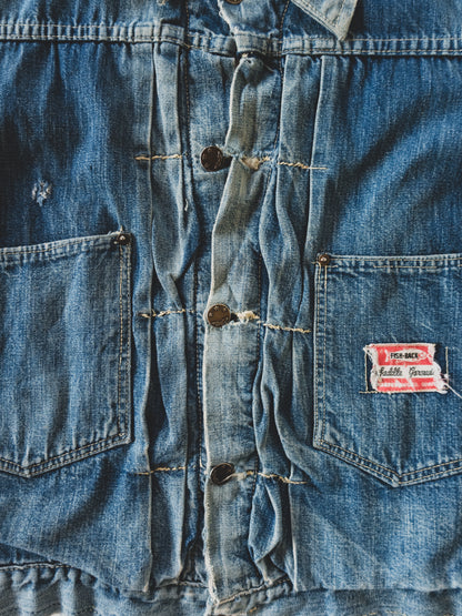 1940's Rare Distressed Buckle Back-less Jacket - S