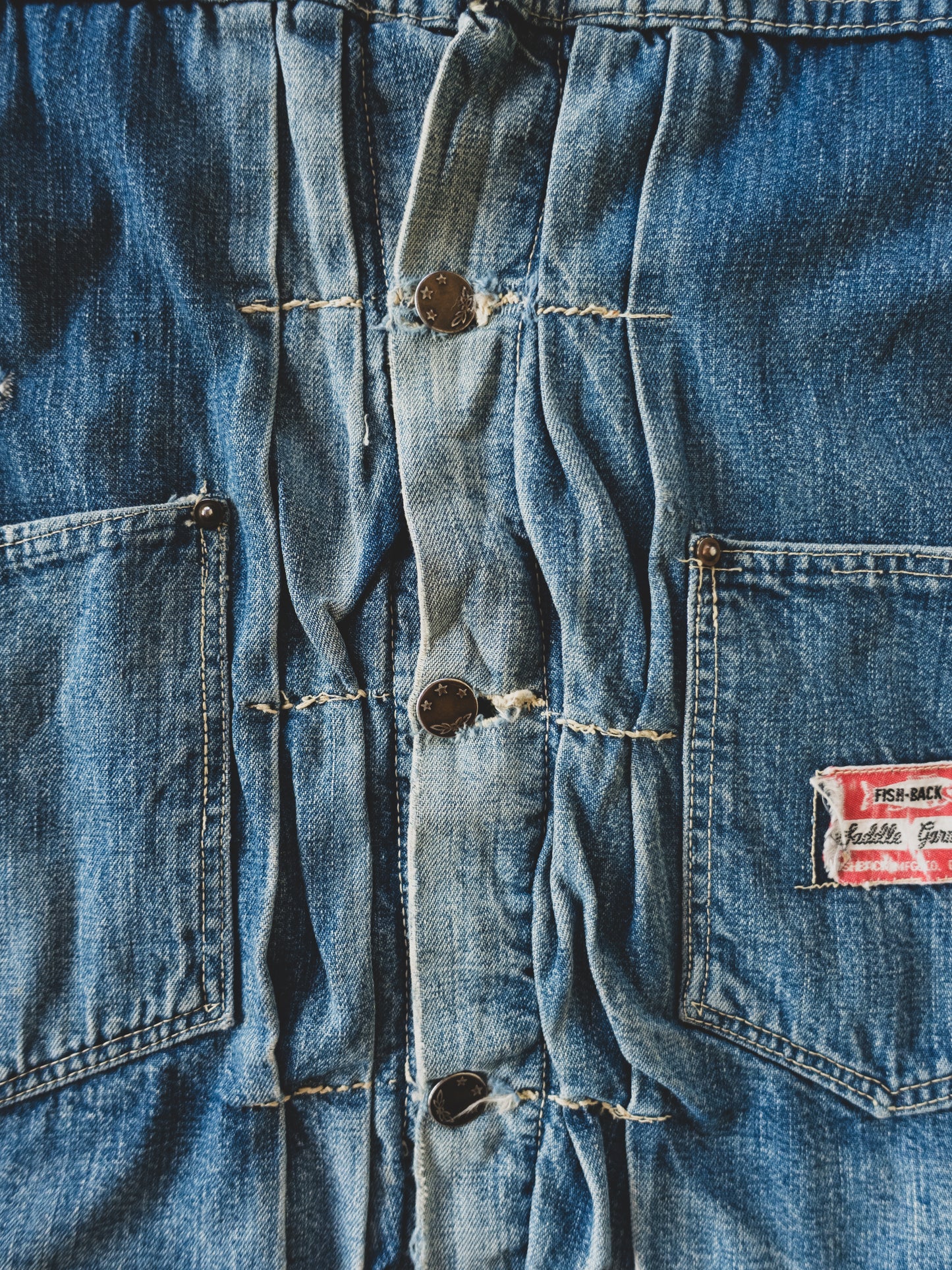 1940's Rare Distressed Buckle Back-less Jacket - S