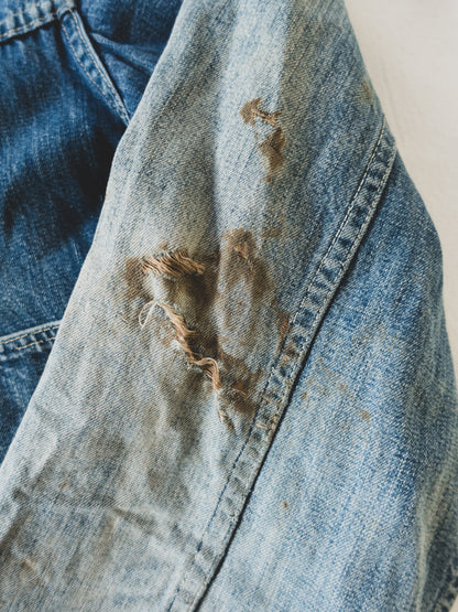 1940's Rare Distressed Buckle Back-less Jacket - S