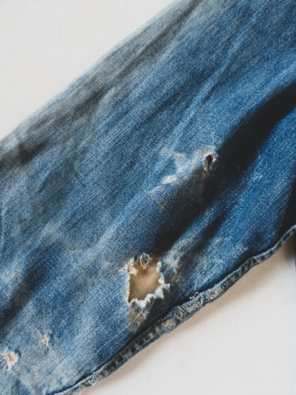 1940's Rare Distressed Buckle Back-less Jacket - S