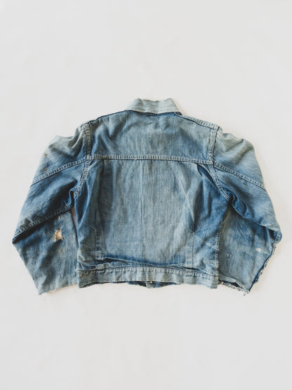 1940's Rare Distressed Buckle Back-less Jacket - S
