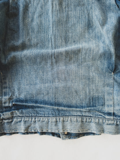 1940's Rare Distressed Buckle Back-less Jacket - S