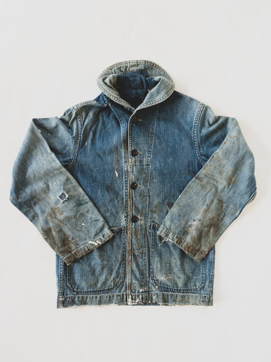 1940's Rare Paint Splattered USN Shawl Collar - S