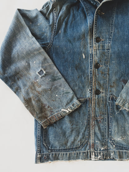 1940's Rare Paint Splattered USN Shawl Collar - S