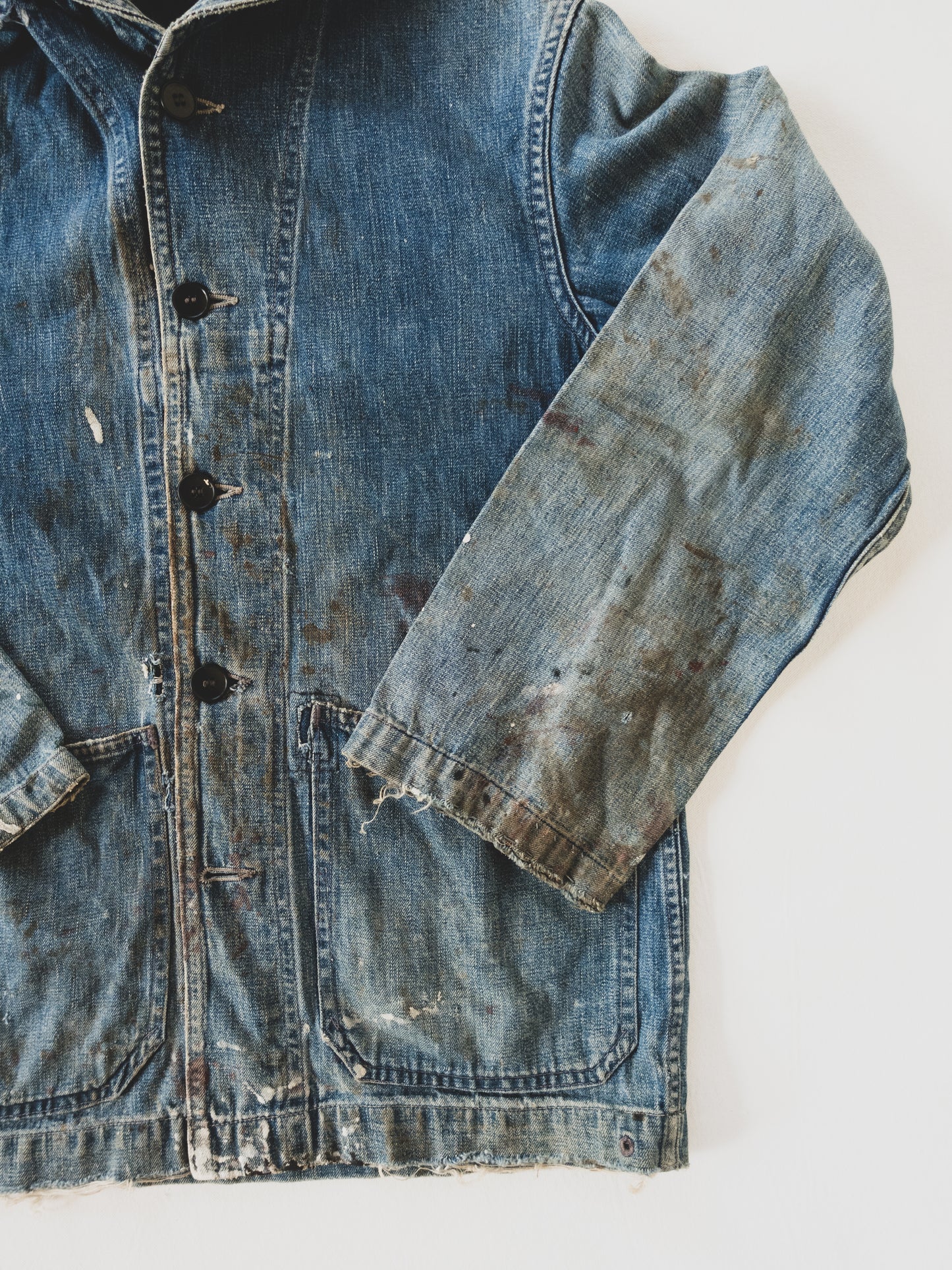 1940's Rare Paint Splattered USN Shawl Collar - S