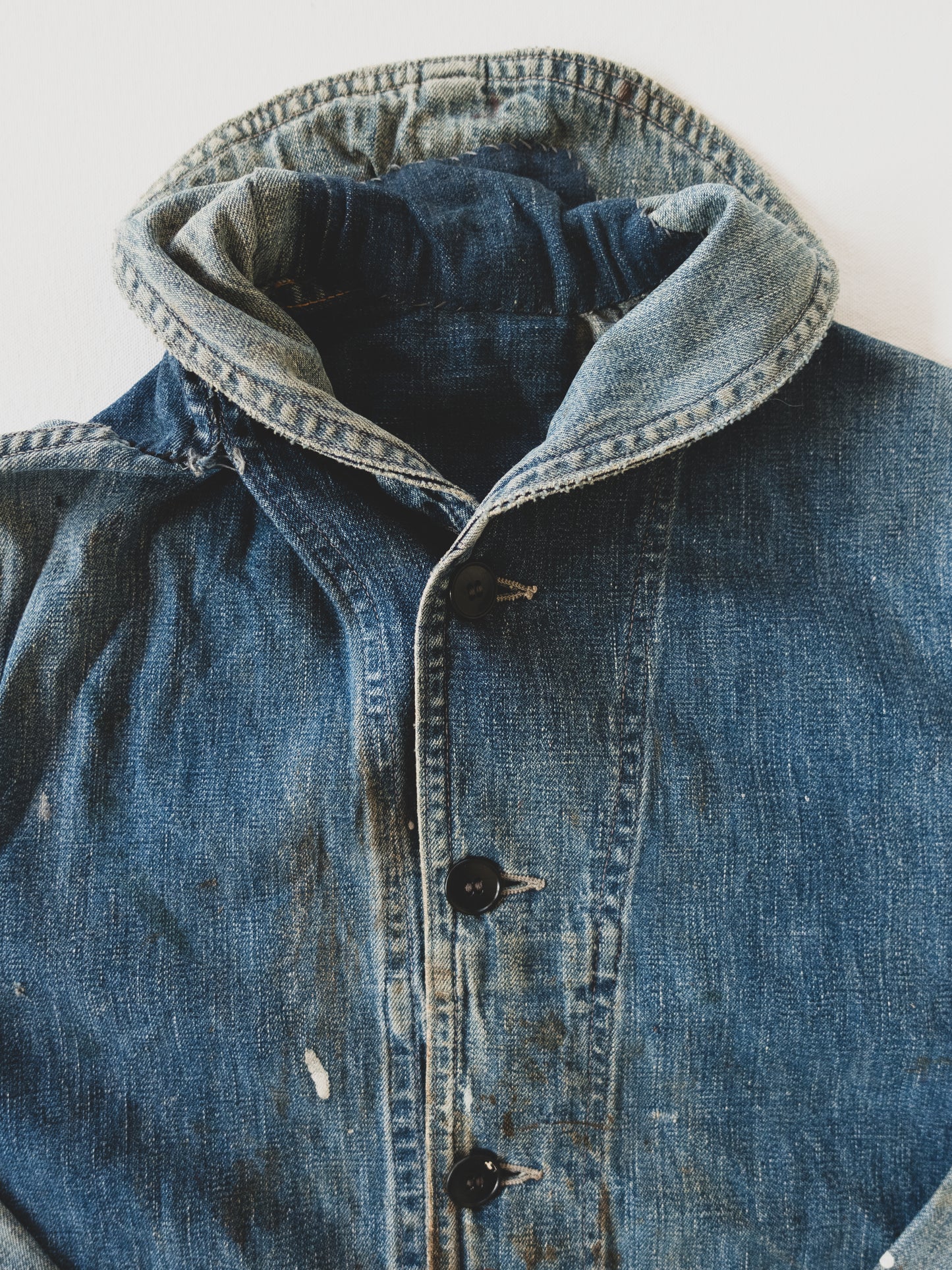 1940's Rare Paint Splattered USN Shawl Collar - S