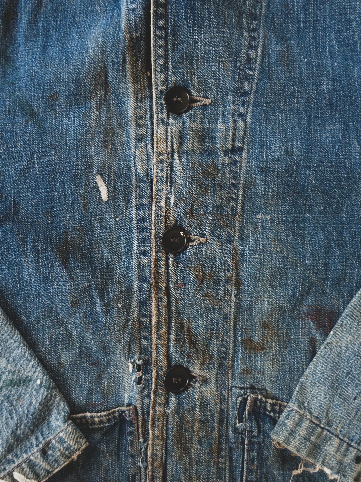 1940's Rare Paint Splattered USN Shawl Collar - S