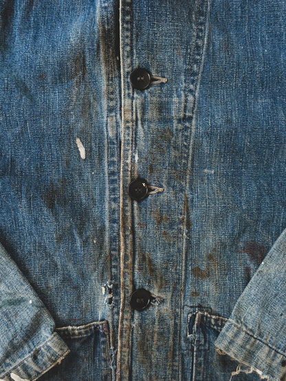 1940's Rare Paint Splattered USN Shawl Collar - S